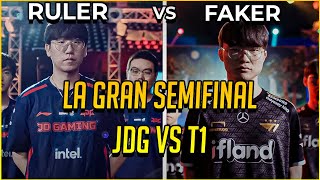 FAKER vs RULER POR LA FINAL DEL MUNDO🤯  T1 vs JDG  SEMIFINAL  Worlds 2023 [upl. by Wandy919]