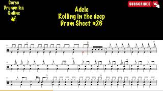 Adele ROLLING IN THE DEEP DRUM TRANSCRIPTION DRUM SHEET SPARTITO BATTERIA 26 [upl. by Mistrot806]