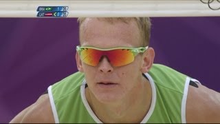 Mens Beach Volleyball SemiFinal  Brazil v Latvia  London 2012 Olympics [upl. by Rillis]