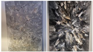 Acrylbilder als Anfänger  mit Strukturpaste und Spachtel in Grautönen [upl. by Ivy]