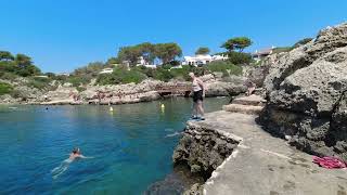 Cliff Jumping Cala en Forcat Beach Menorca Balearic Islands Spain Holiday Travel 2022 [upl. by Lita]