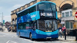 Coastliner Bus 3636 On 843 From Leeds To York [upl. by Anilak674]