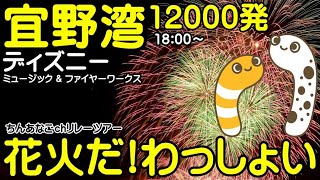 宜野湾花火＠沖縄 ディズニー ミュージック＆ファイヤーワークス 1800～ 12000万発 4Kライブ配信 花火だ！ わっしょい ちんあなごchリレーツアー 1252023【ちんあなご】 [upl. by Oisacin]