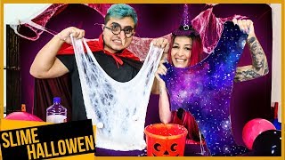 DESAFIO DOS BALÕES SECRETO DE SLIME NO HALLOWEEN HALLOWEEN SLIME CHALLENGE  Maloucos [upl. by Donela]