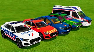 TRANSPORTING PIXAR CARS amp FRUITS WITH COLORED amp JOHN DEERE vs CLAAS vs TRACTORS  BeamNGdrive 983 [upl. by Darb904]