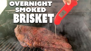 Overnight Smoked Brisket Recipe  How to Cook a Brisket on a Pellet Grill [upl. by Einuj]