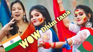 Indian react on Dhim Tana Cover Dance  Mone Rong Legeche Basanta Eseche Dance Performance  Folk [upl. by Dolly570]