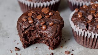 The Best Vegan Chocolate Muffins Easy amp GlutenFree Recipe [upl. by Reffineg]