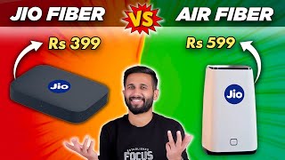 Jio AirFiber vs Jio Fiber Price plans speed and more  Which one to buy ⚡ [upl. by Aliwt]