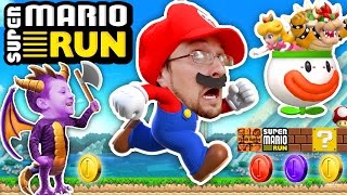 FGTEEV Mario plays SUPER MARIO RUN Spyro Dragon Kills Bowser  Boom Boom Battle iOS App Game 1 [upl. by Gelhar]