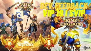 DevFeedback Vip 19 i SVIP Rise of Kingdoms Optimusprimal Gaming [upl. by Rosalinda]