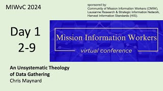 An Unsystematic Theology of Data Gathering  Chris Maynard MIWC2024 [upl. by Deeraf220]