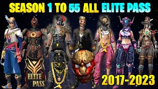 ALL ELITE PASS BUNDLE SEASON 1 TO 55  FREE FIRE ALL ELITE PASS BUNDLE  ALL ELITE PASS FREE FIRE [upl. by Dale]