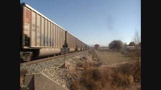 BNSF westbound coal train leaving Belen New Mexico [upl. by Santiago406]