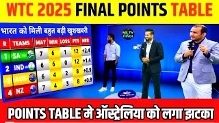 WTC 2025 points table  Ind vs Aus after match WTC points table I wtc points table 2025 Update [upl. by Alihet482]