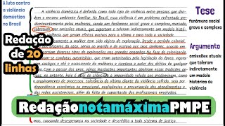 Redação de 20 linhas Concurso PMPE Modelo de redação nota máxima  Desenhando a Solução [upl. by Nyliram]