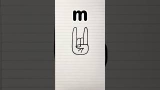 Draw m to rocker hand gestures fun art for kids kids kidsfun creative [upl. by Anitsrhc]