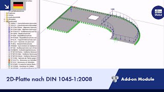 Dlubal RFEM  2DPlatte nach DIN 104512008 [upl. by Arenahs]