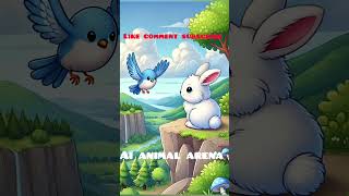 Cute rabbit rescued the little bird shorts cocomelon rabbit cat kitten funny ai [upl. by Agnew]