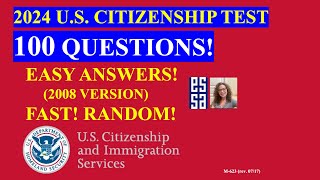 2024 Random 100 Civics Questions and Answers US Citizenship Interview 2024  Fast Easy Answer 16 [upl. by Uranie162]