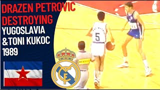 Drazen Petrovic 32 pts DESTROYING Yugoslavia amp Toni Kukoc  1989 [upl. by Burack]