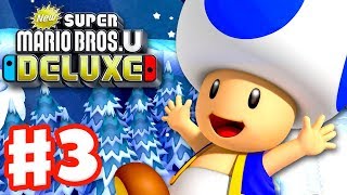 New Super Mario Bros U Deluxe  Gameplay Walkthrough Part 3  Frosted Glacier Nintendo Switch [upl. by Ecilegna]