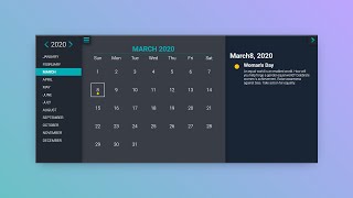 How To Make Event Calendar using HTML and CSS  Create Calendar With HTML CSS JS [upl. by Ludie]