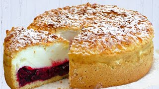 Cherry pie with CHEESECAKE taste This cake melts in your mouth Simple and very tasty [upl. by Daphie]