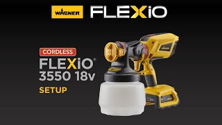 Wagner FLEXiO 3550 18V Cordless Paint Sprayer Setup [upl. by Auhsuoj]