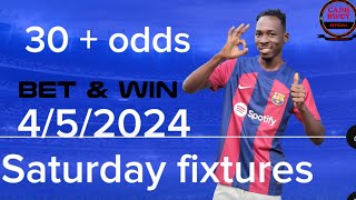 30  odds saturday fixtures  Let’s cash out [upl. by Maier]