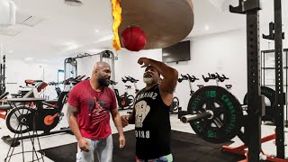 Shannon Briggs In Gym For Rampage Jackson [upl. by Ainesey]