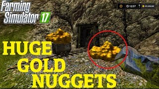 Farming Simulator 17 FINDING HUGE GOLD NUGGETS IN GOLDCREST VALLEY [upl. by Jamill707]