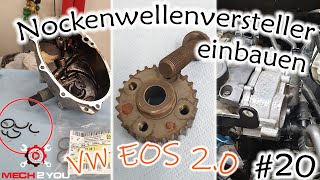 🛠️20 Nockenwellenversteller und Zahnrad Nockenwelle einbauen  Kurbelwellenzahnrad lösen VW EOS 20 [upl. by Isus]