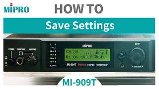 MI909T MI909 set up How to Save Settings [upl. by Okorih438]