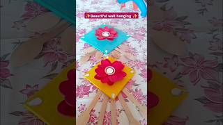 ✨🤩cardboard and wooden spoon craft ideaswalldecor wallhanging craft diyshorts [upl. by Ahsaercal]