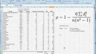 Spearmans Rank Excel 2007 [upl. by Lyda633]