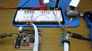 Schrittmotor Steuerung mit ATmega8 Prototyp Testaufbau [upl. by Enieledam]