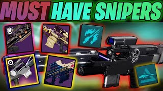 The META SNIPERS YOU NEED TO GET BEFORE ACT 2 BEST Snipers Destiny 2 2024 Act 2 [upl. by Martinson]