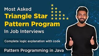 Triangle Star Pattern Program in Java Logic  Code  Pattern Program in Java [upl. by Anoed]