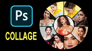 How To Make Round Shape Collage In Adobe Photoshop 2023 [upl. by Analad]