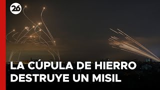 MEDIO ORIENTE  El momento exacto en que la cúpula de hierro destruye un misil [upl. by Letram526]