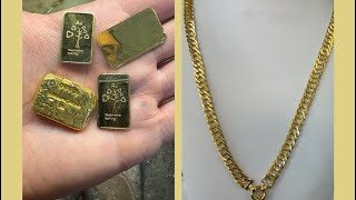 Making a chain from Gold Bars  24k Gold chain making  How it’s made  4K Video [upl. by Eniliuqcaj658]