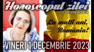 MERCUR IN CAPRICORN ⭐HOROSCOPUL DE VINERI 1 DECEMBRIE 2023 cu astrolog Acvaria [upl. by Ambrosius]