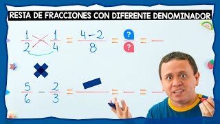 Resta de fracciones con diferente denominador fracciones heterogéneas [upl. by Aisiram]