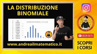 Distribuzione binomiale  STATISTICA PROBABILITÀ  Andrea il Matematico [upl. by Eenwahs853]