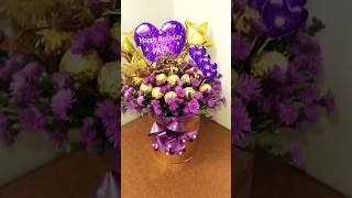 Ferrero rocher Blue Dazy Bouquet 💐shortvideo shorts diy bouquet craft [upl. by Ialocin]