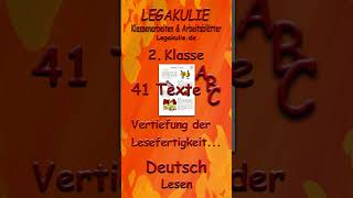 Deutsch 2Klasse Lesetexte Arbeitsblätter PDF Legakulie shorts [upl. by Cavil]