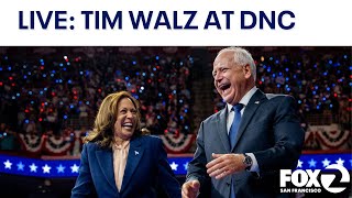 Watch 2024 DNC Live Vice presidential candidate Tim Walz speaking  KTVU [upl. by Ij]