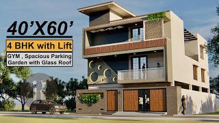 40X60 House Design  2400 Sqft House Plan  4060 Luxurious 4 Bedroom House Design [upl. by Marji]