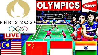 Olympics Badminton Live Matches 2024  Malaysia Indonesia  Olimpik Paris all court live score [upl. by Nawuj]